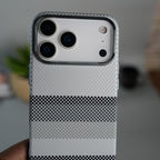 iPhone 17 Pro Max Carbon Fiber Texture Design Hard Pc MagSafe Case Cover GrayBlackLine Design