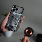 iPhone 17 Pro Max Carbon Fiber Texture Design Hard Pc MagSafe Case Cover GrayTiger
