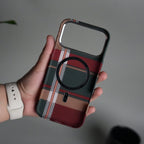 iPhone 17 Pro Max Carbon Fiber Texture Design Hard Pc MagSafe Case Cover GreenRed