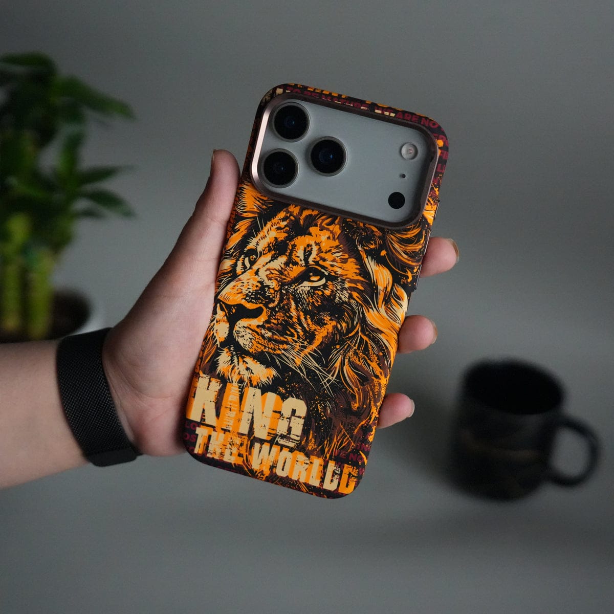 iPhone 17 Pro Max Carbon Fiber Texture Design Hard Pc MagSafe Case Cover LionKing