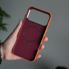 iPhone 17 Pro Max Carbon Fiber Texture Design Hard Pc MagSafe Case Cover OrangeCarbon