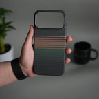 iPhone 17 Pro Max Carbon Fiber Texture Design Hard Pc MagSafe Case Cover OrangeGreen