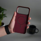 iPhone 17 Pro Max Carbon Fiber Texture Design Hard Pc MagSafe Case Cover RedBeige