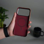 iPhone 17 Pro Max Carbon Fiber Texture Design Hard Pc MagSafe Case Cover RedOrange