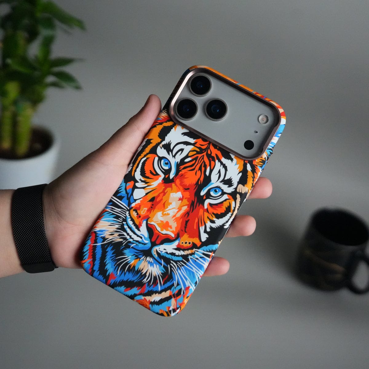 iPhone 17 Pro Max Carbon Fiber Texture Design Hard Pc MagSafe Case Cover Tiger