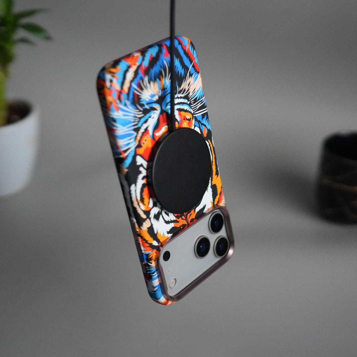 iPhone 17 Pro Max Carbon Fiber Texture Design Hard Pc MagSafe Case Cover Tiger