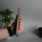 iPhone 17 Pro Max Clear Magnetic Metal Camera Ring Case | MagSafe Ring | Brown