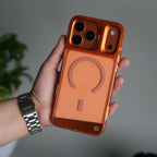 iPhone 17 Pro Max Clear MagSafe Case | Aluminum Metal Camera Frame | Shockproof Transparent Back Cover