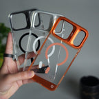 iPhone 17 Pro Max Clear MagSafe Case | Aluminum Metal Camera Frame | Shockproof Transparent Back Cover