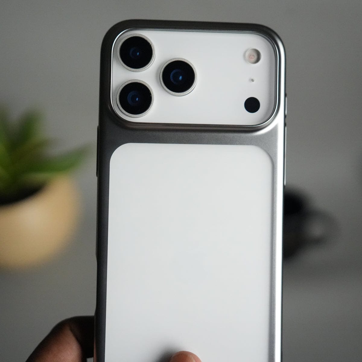 iPhone 17 Pro Max Clear Shell Case | Slim Back Cover with Electroplated Edges