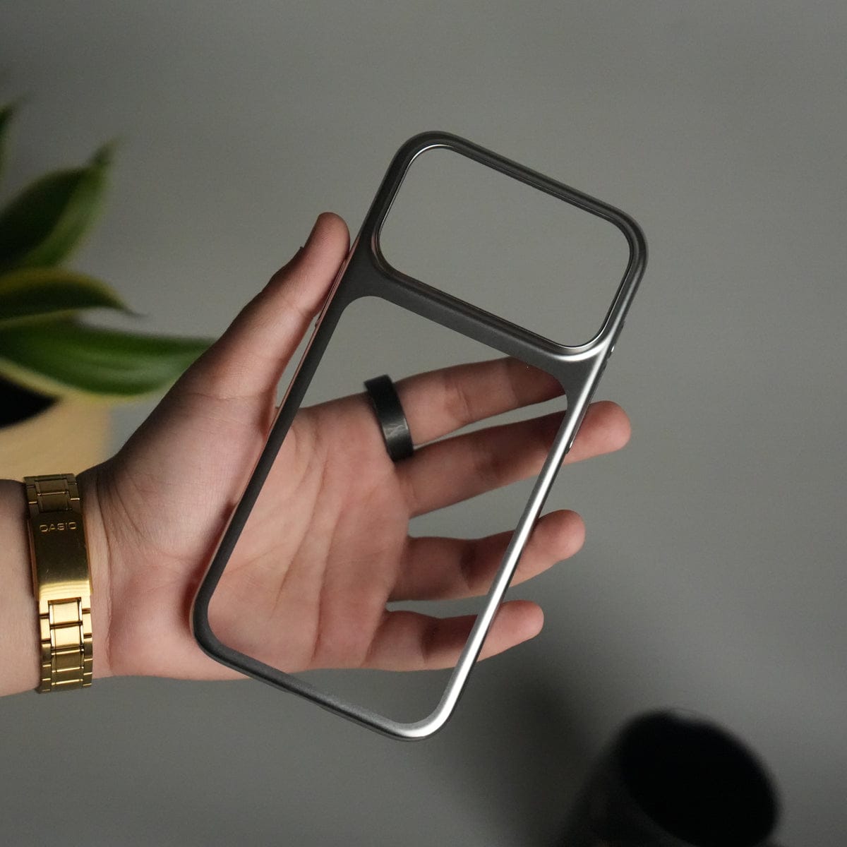 iPhone 17 Pro Max Clear Shell Case | Slim Back Cover with Electroplated Edges