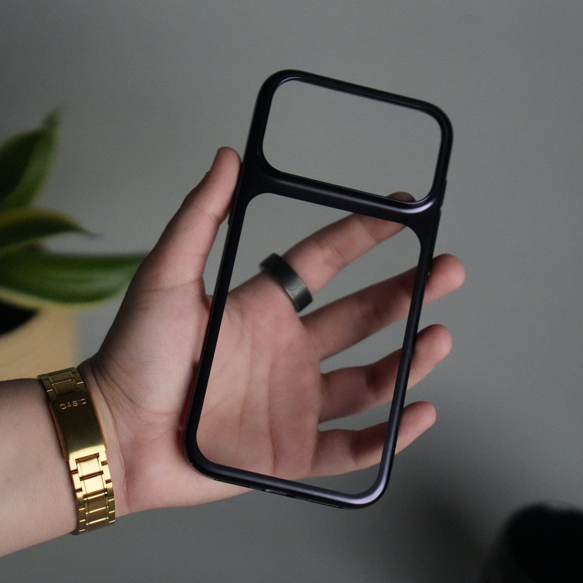 iPhone 17 Pro Max Clear Shell Case | Slim Back Cover with Electroplated Edges