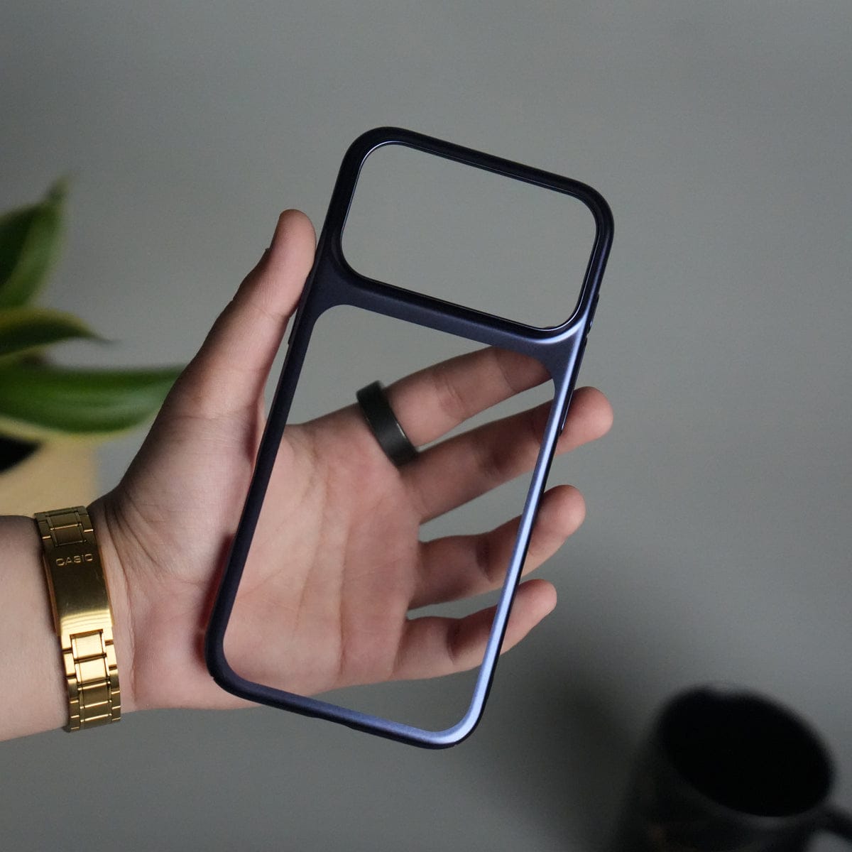 iPhone 17 Pro Max Clear Shell Case | Slim Back Cover with Electroplated Edges