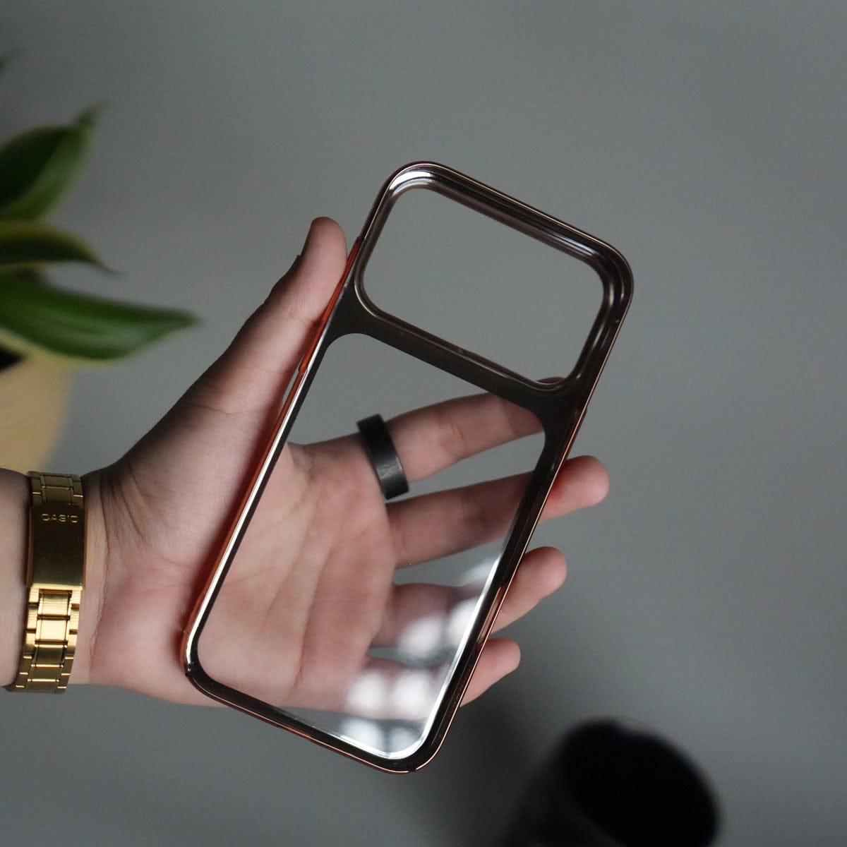 iPhone 17 Pro Max Clear Shell Case | Slim Back Cover with Electroplated Edges