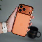 iPhone 17 Pro Max Clear Transparent Case | Slim Back Cover with Electroplated Edges | Desert Gold