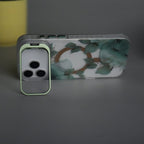 iPhone 17 Pro Max FloraCrystal Clear Floral Design Case with Color Metal Camera Stand Frame