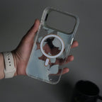iPhone 17 Pro Max FloraCrystal Clear Floral Design Case with Color Metal Camera Stand Frame