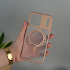 iPhone 17 Pro Max Frosted Case with MagSafe Metal Kickstand | Shockproof Matte Hybrid Cover