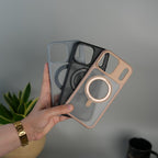 iPhone 17 Pro Max Frosted Case with MagSafe Metal Kickstand | Shockproof Matte Hybrid Cover