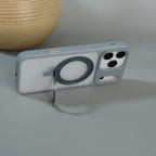 iPhone 17 Pro Max Frosted Case with MagSafe Metal Kickstand | Shockproof Matte Hybrid Cover