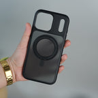 iPhone 17 Pro Max Frosted Case with MagSafe Metal Kickstand | Shockproof Matte Hybrid Cover