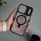 iPhone 17 Pro Max Frosted Case with Metal Camera Bump & Metal Kickstand | Shockproof Matte Hybrid Cover