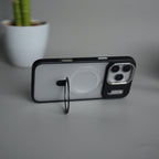 iPhone 17 Pro Max Frosted Case with Metal Camera Bump & Metal Kickstand | Shockproof Matte Hybrid Cover