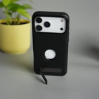iPhone 17 Pro Max Full PU Leather Inbuilt Metal Stand Case Cover