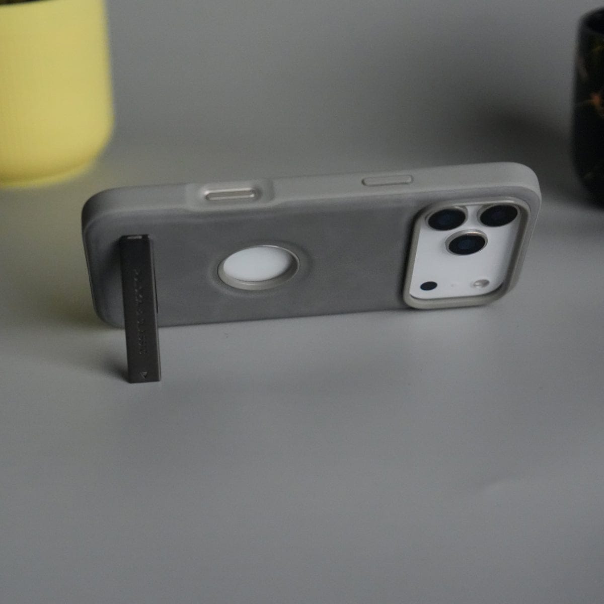 iPhone 17 Pro Max Full PU Leather Inbuilt Metal Stand Case Cover