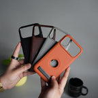 iPhone 17 Pro Max Full PU Leather Inbuilt Metal Stand Case Cover