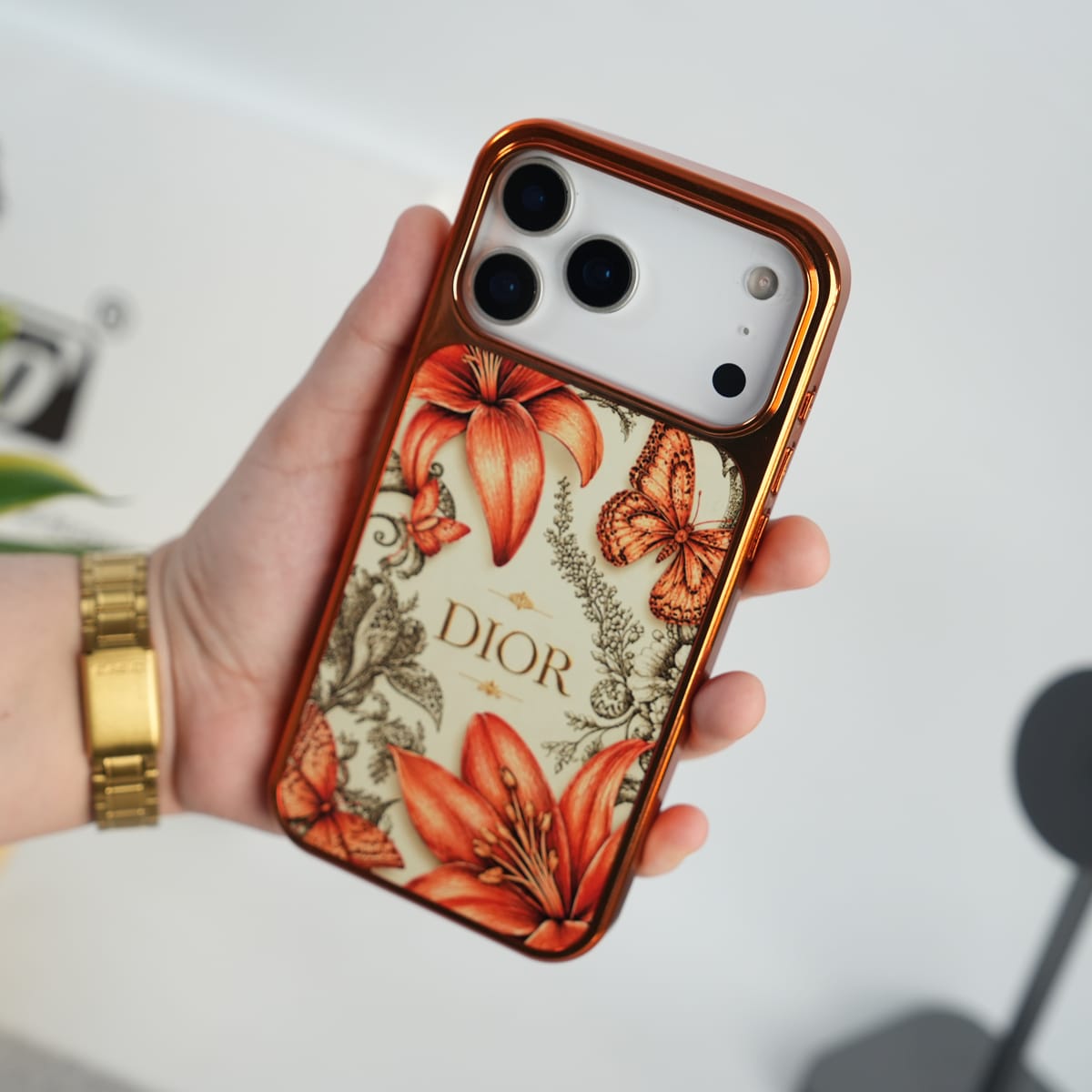 iPhone 17 Series ButterflyLily Chrome Plated Case Cover