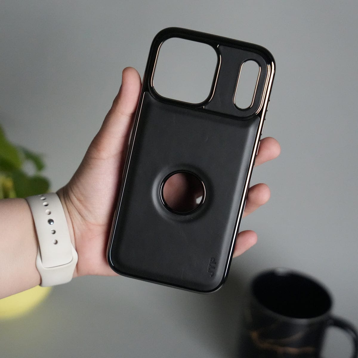 iPhone 17 Pro Max JTP PU Leather Logo Cut Case Premium Finish Cover
