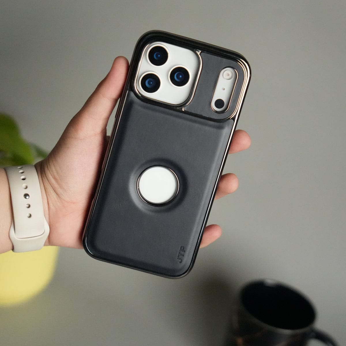 iPhone 17 Pro Max JTP PU Leather Logo Cut Case Premium Finish Cover