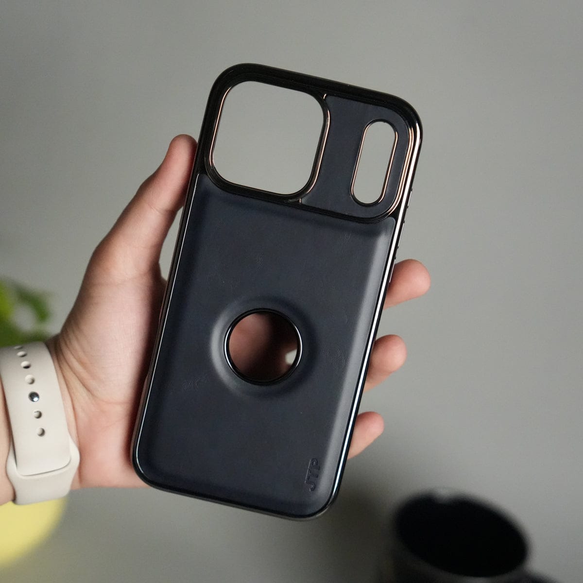 iPhone 17 Pro Max JTP PU Leather Logo Cut Case Premium Finish Cover