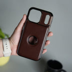 iPhone 17 Pro Max JTP PU Leather Logo Cut Case Premium Finish Cover