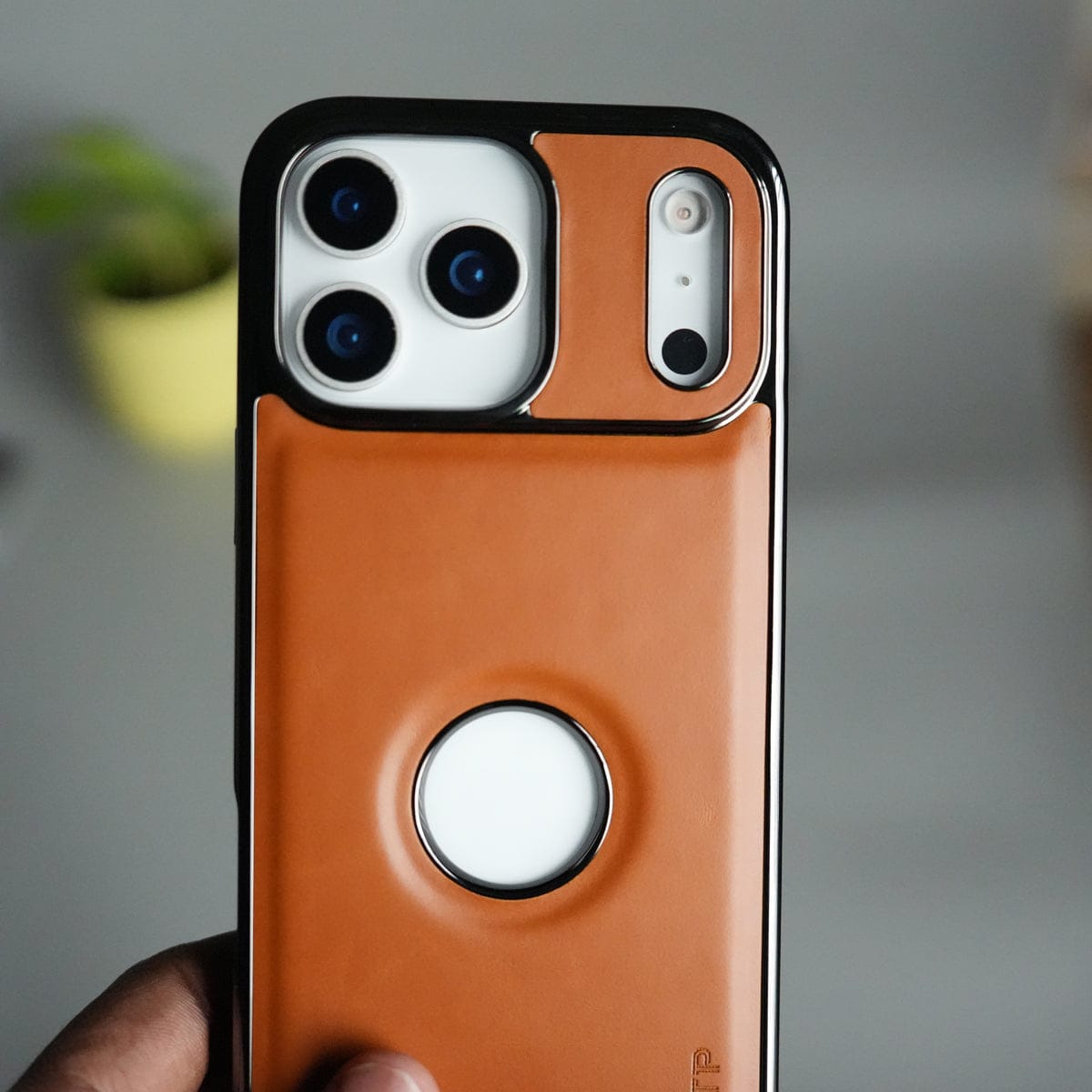 iPhone 17 Pro Max JTP PU Leather Logo Cut Case Premium Finish Cover