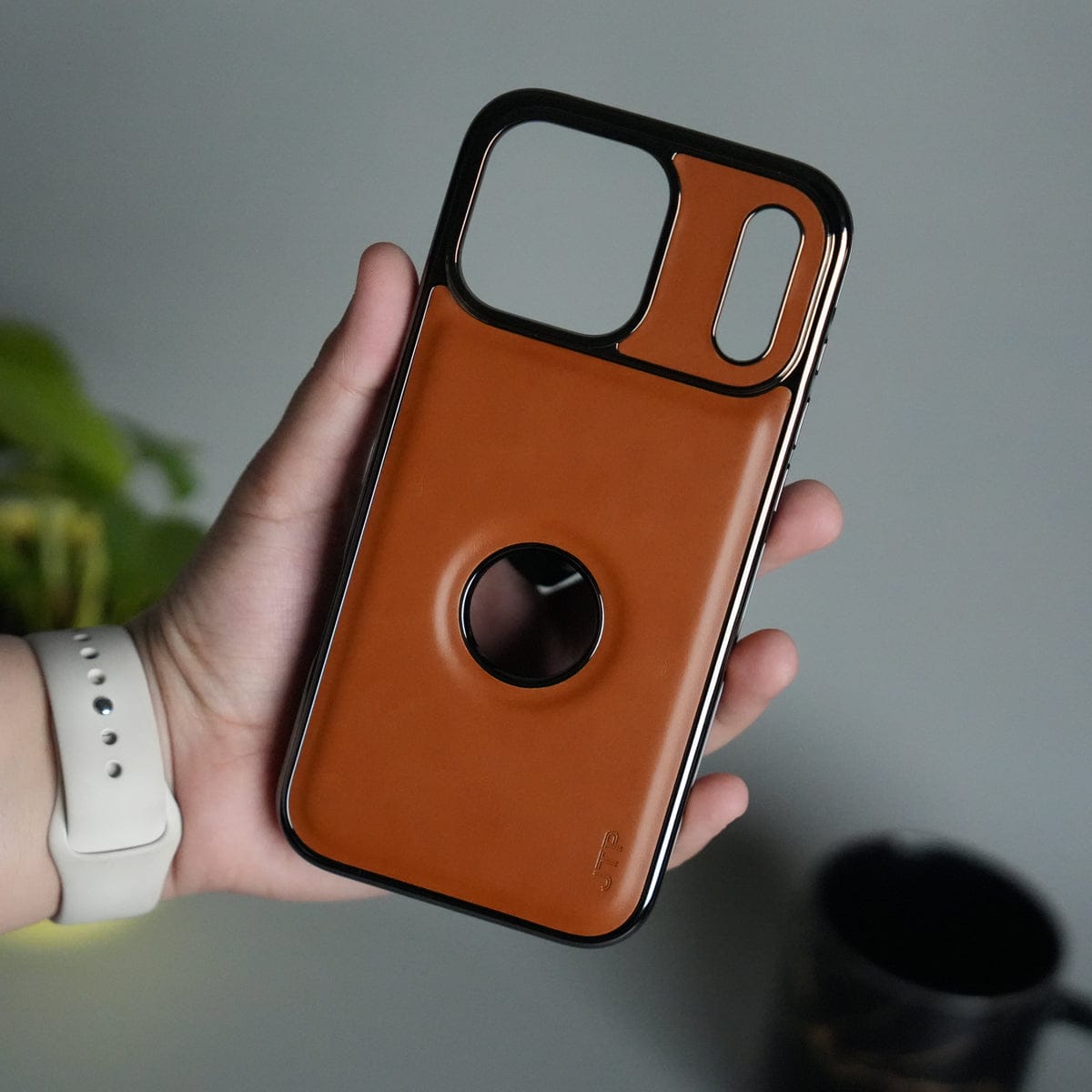 iPhone 17 Pro Max JTP PU Leather Logo Cut Case Premium Finish Cover