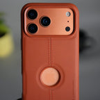 iPhone 17 Pro Max Leather Case | Classic Middle Stitched PU Back Cover