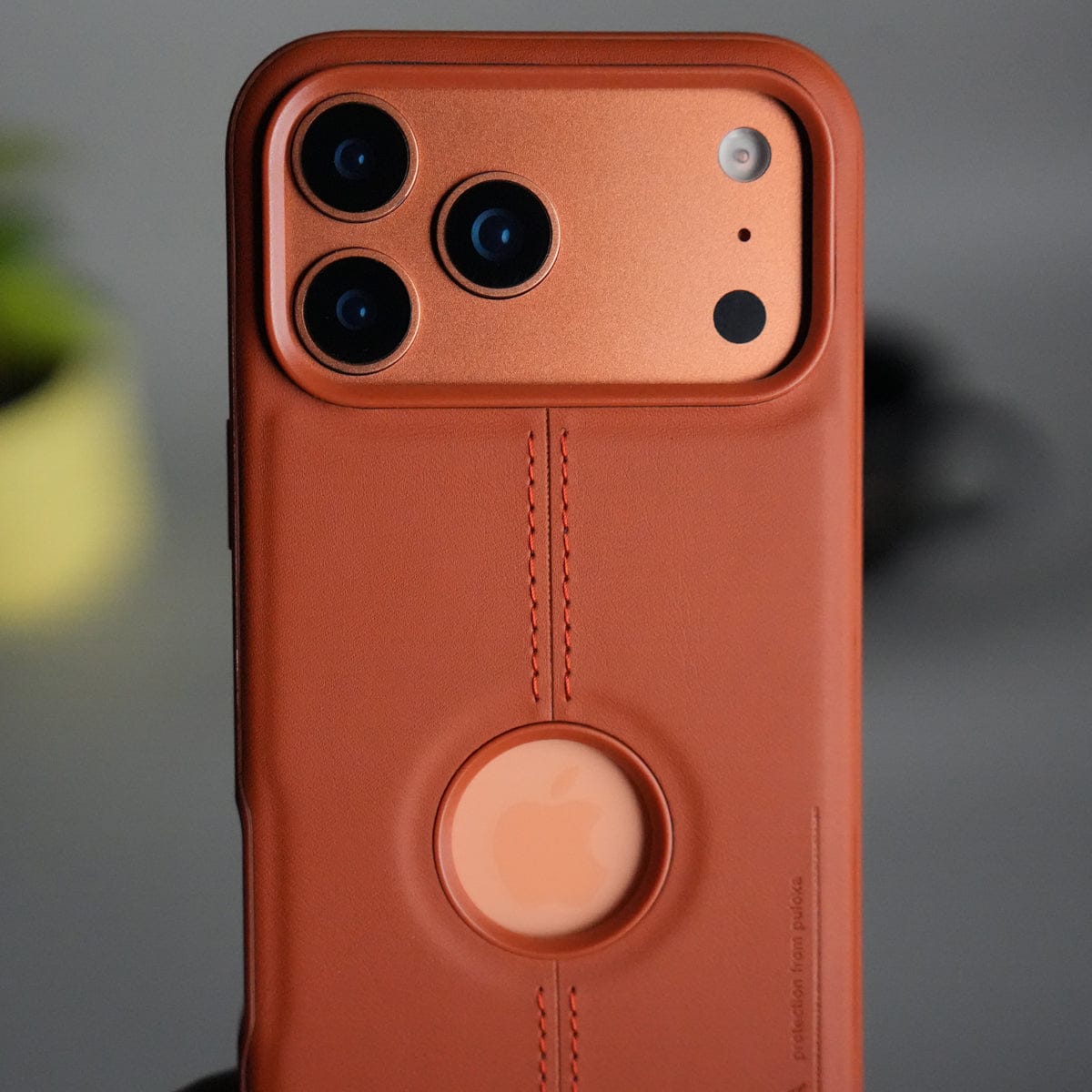 iPhone 17 Pro Max Leather Case | Classic Middle Stitched PU Back Cover