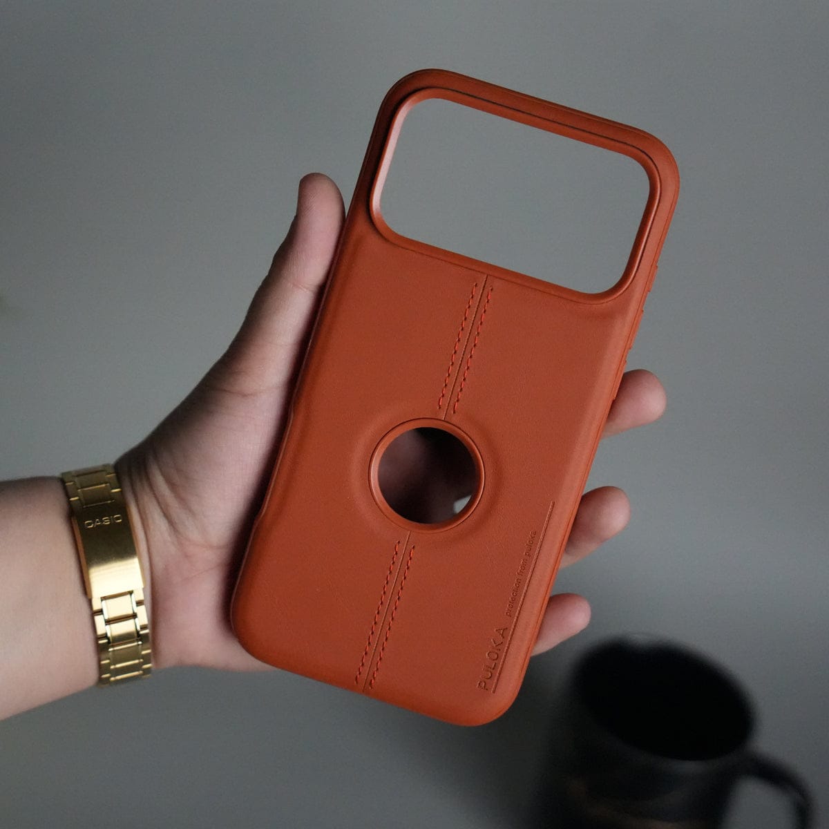 iPhone 17 Pro Max Leather Case | Classic Middle Stitched PU Back Cover