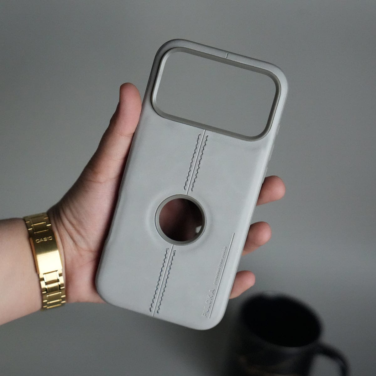 iPhone 17 Pro Max Leather Case | Classic Middle Stitched PU Back Cover