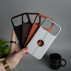 iPhone 17 Pro Max Leather Case | Classic Middle Stitched PU Back Cover
