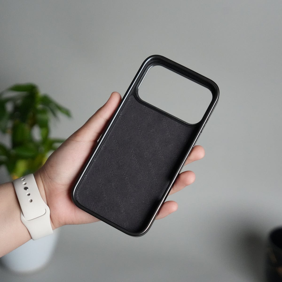 iPhone 17 Pro Max Leather Mate Chrome Plated Kick Stand Case Cover