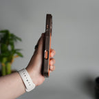 iPhone 17 Pro Max Leather Mate Chrome Plated Kick Stand Case Cover
