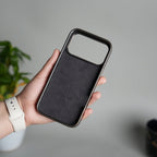 iPhone 17 Pro Max Leather Mate Chrome Plated Kick Stand Case Cover