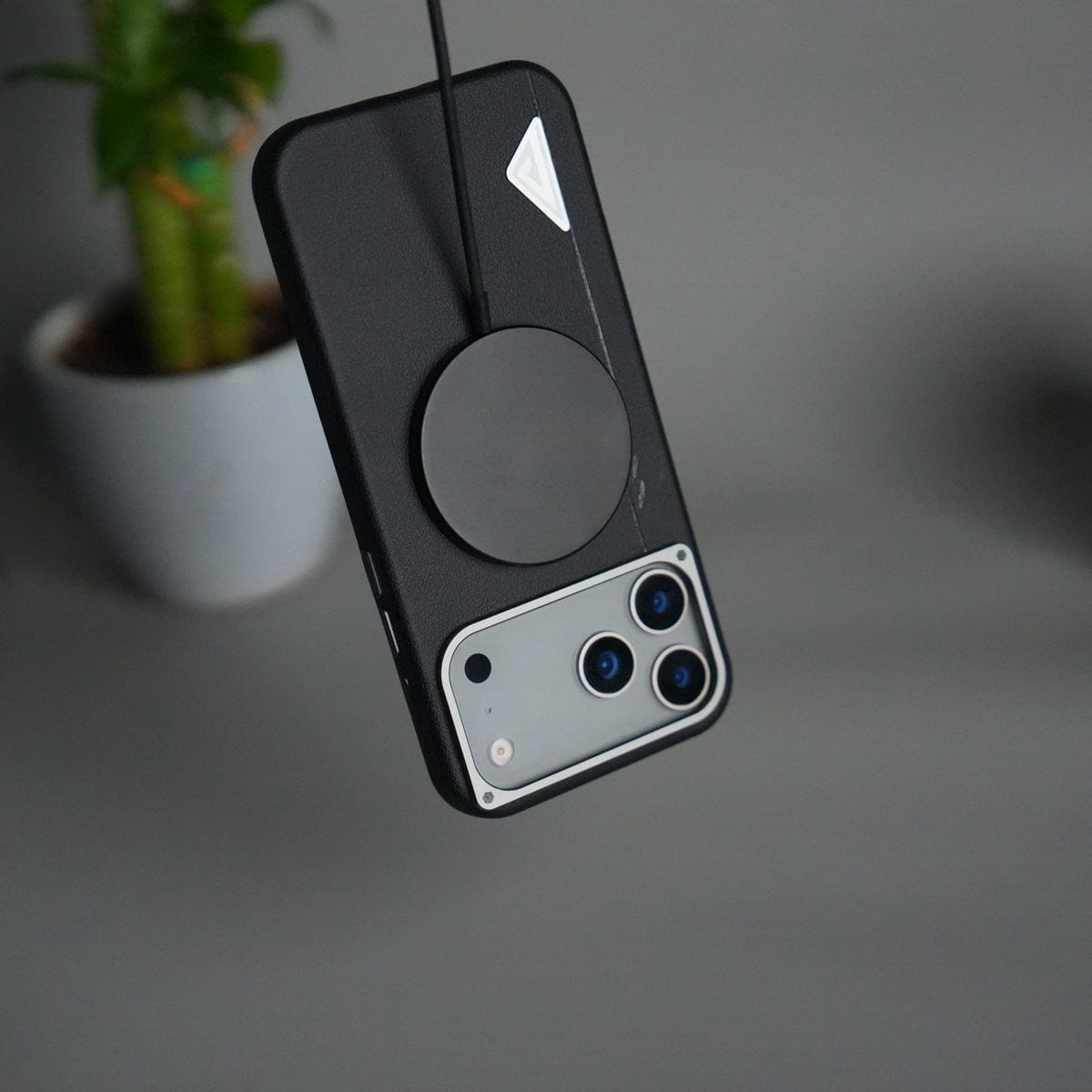 iPhone 17 Pro Max Leather Texture MagSafe PVC NUIU Case With Metal Camera Bump