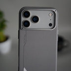 iPhone 17 Pro Max Leather Texture MagSafe PVC NUIU Case With Metal Camera Bump