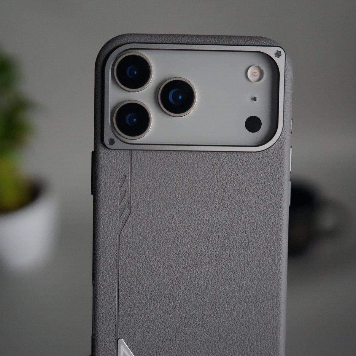 iPhone 17 Pro Max Leather Texture MagSafe PVC NUIU Case With Metal Camera Bump