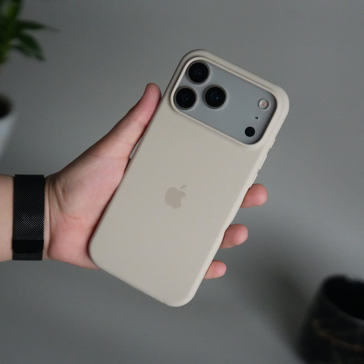 iPhone 17 Pro Max Liquid Silicone Case Cover (Beige)