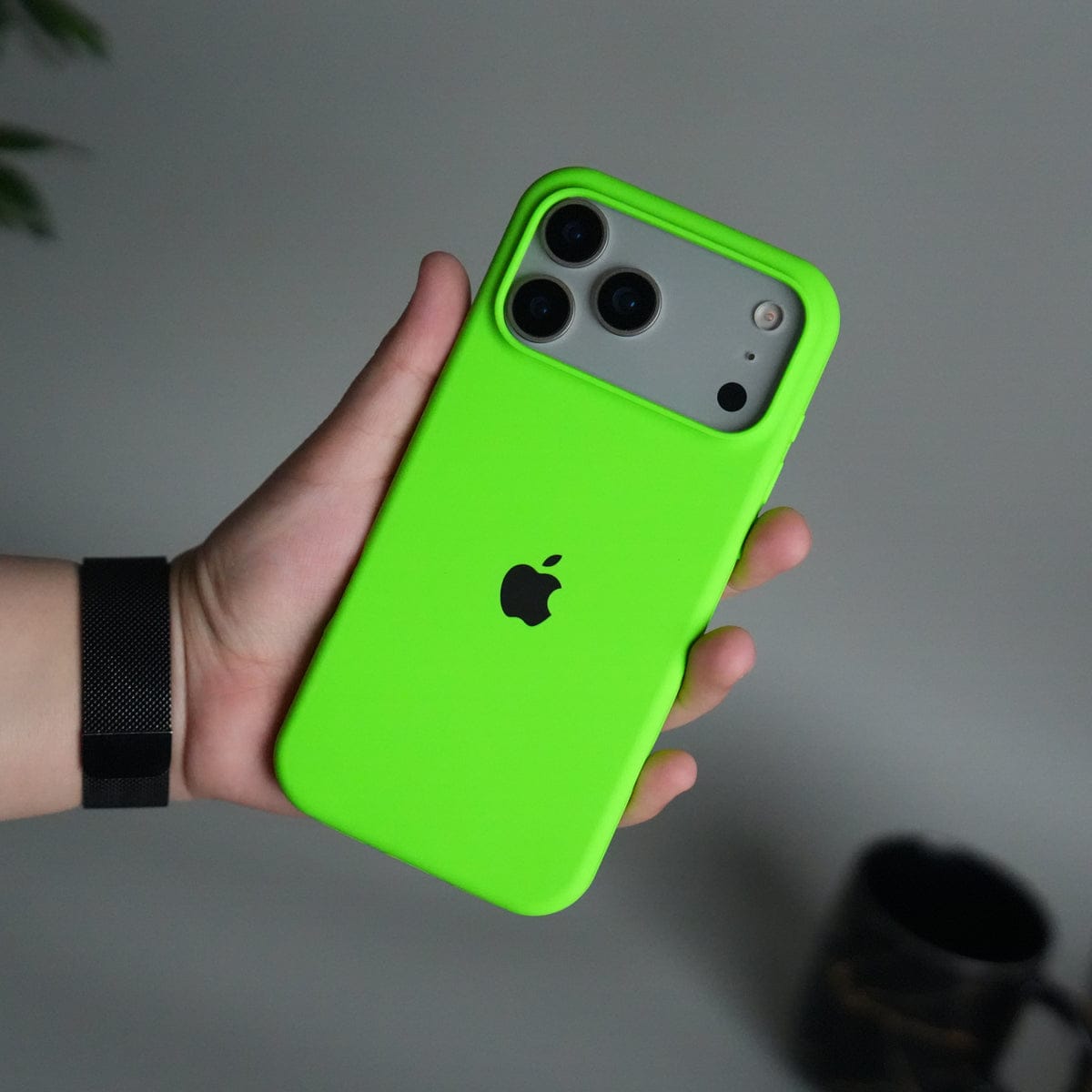 iPhone 17 Pro Max Liquid Silicone Case Cover | Neon Green